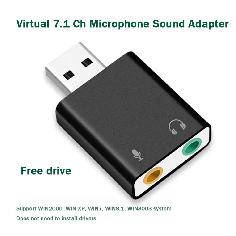 Scheda audio Interfaccia audio USB Adattatore per cuffie Scheda audio per microfono Altoparlante Scheda audio esterna per computer portatile