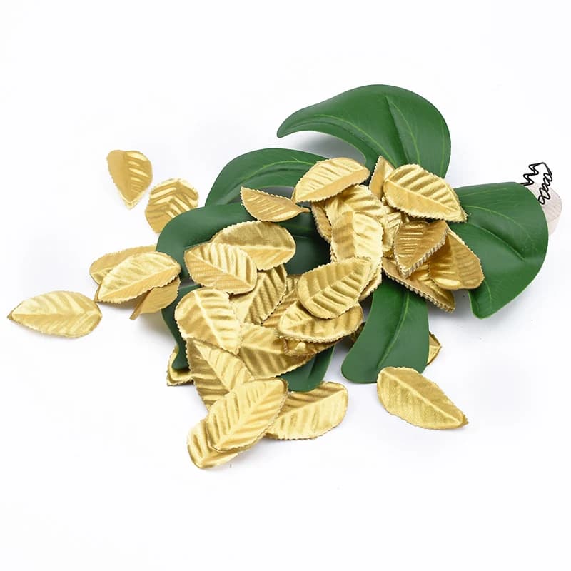 100/200 pieces silk roses leaf gold leaves artificial flowers decorative flower christmas wreath gift diy decorations for wedding home