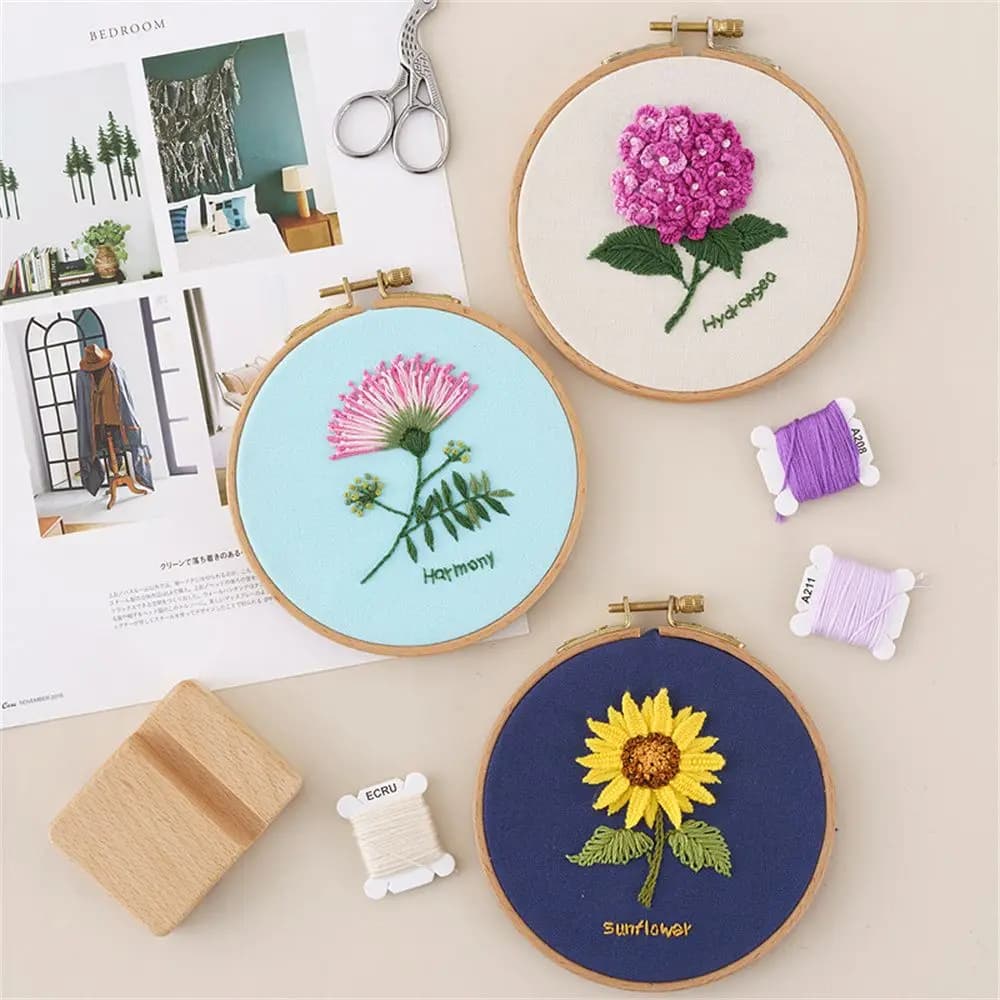 Gift Flower Bouquet Series Beginner Cross Stitch Embroidery Kit Needle Punch Needle Thread