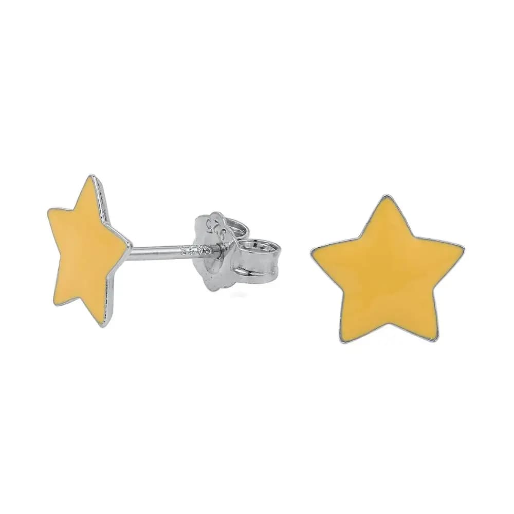 SHINYGEM Nuovi orecchini a forma di stella in argento con olio naturale fatti a mano, lisci, semplici, stile di moda, piccoli gioielli squisiti, regali per ragazza