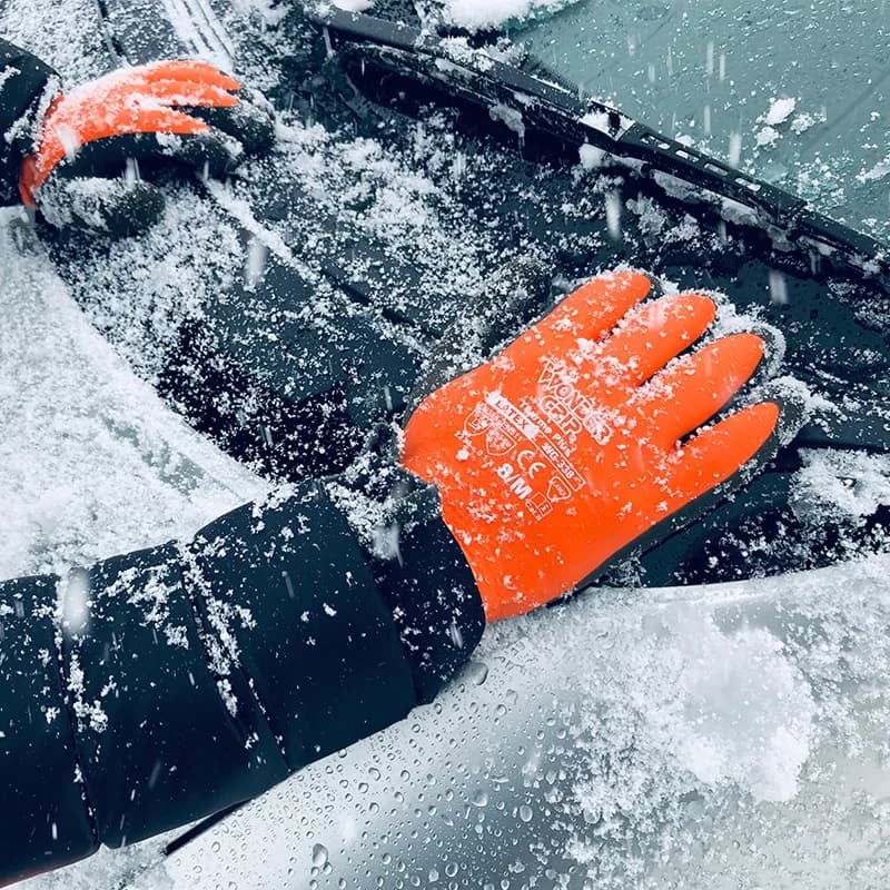Guanti Wonder Grip WG-338 THERMO Plus Guanti da lavoro invernali freddi con fodera termica calda e impermeabile in lattice
