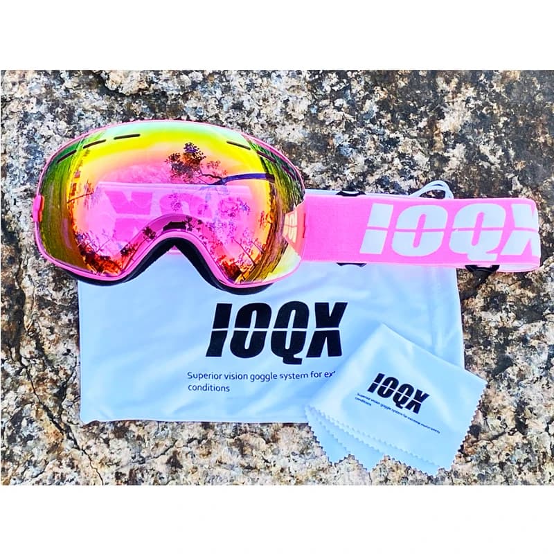 IOQX Occhiali da sci Uomo Donna Inverno Occhiali da sole da neve all'aperto Occhiali da snowboard antiappannamento UV400 Doppi strati Occhiali da maschera da sci