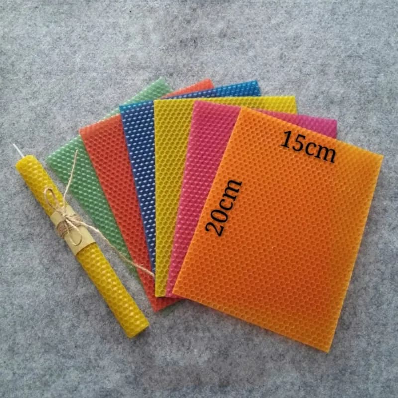 12pcs 15cm * 20cm * 0.3 centimetri Candela Naturale Materiale, fatti a mano FAI DA TE Miele Candela per I Bambini, Artigianato Cera, A Nido D'ape di Colore Cera D'api