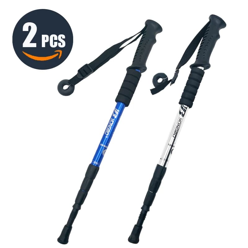 Adjustable Trekking Stick Anti Shock Mountaineering Poles Ultralight Telescopic Ultralight Travel Stick Non-slip