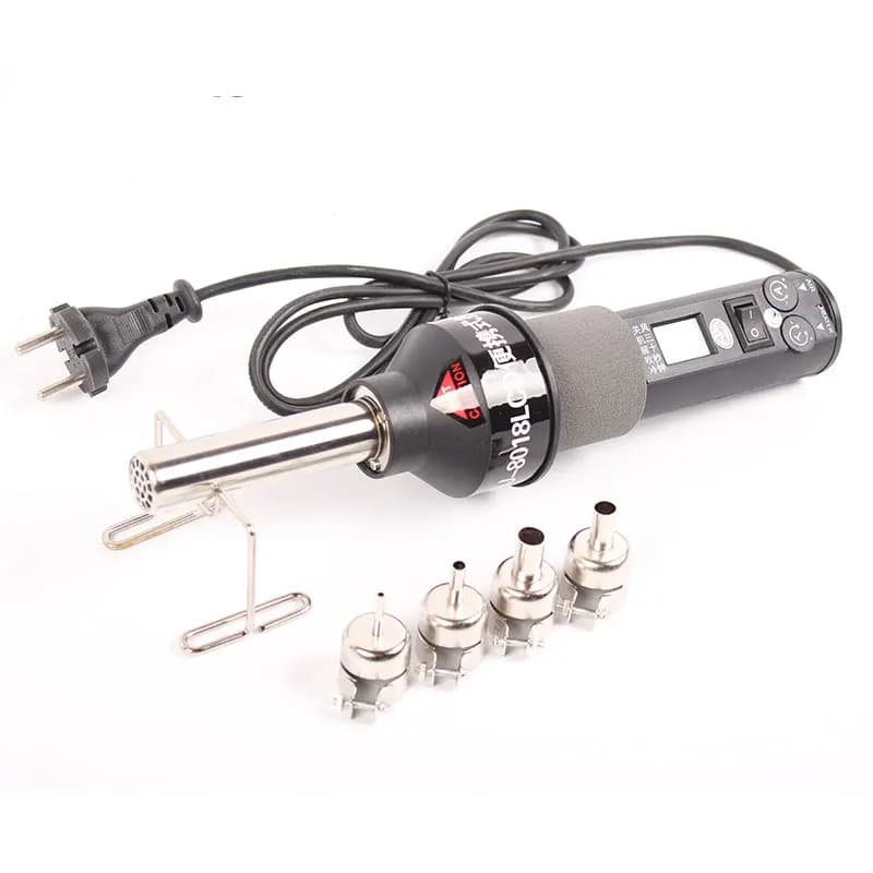 220v Tampilan Digitale Pistola di Calore Regolabile Saldatura Ulang Pistola Ad Aria Calda Ventilatore dengan 4 Nozzl untuk BGA OKI CHIP Las perbaikan