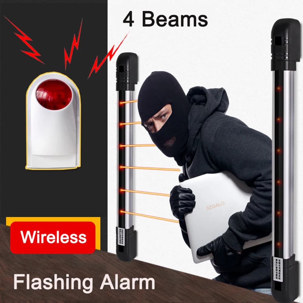Home Smart Wireless Home Security 4 raggi allarme sensore a infrarossi sistema di allarme movimento antifurto per allarme rilevatore di finestre a parete