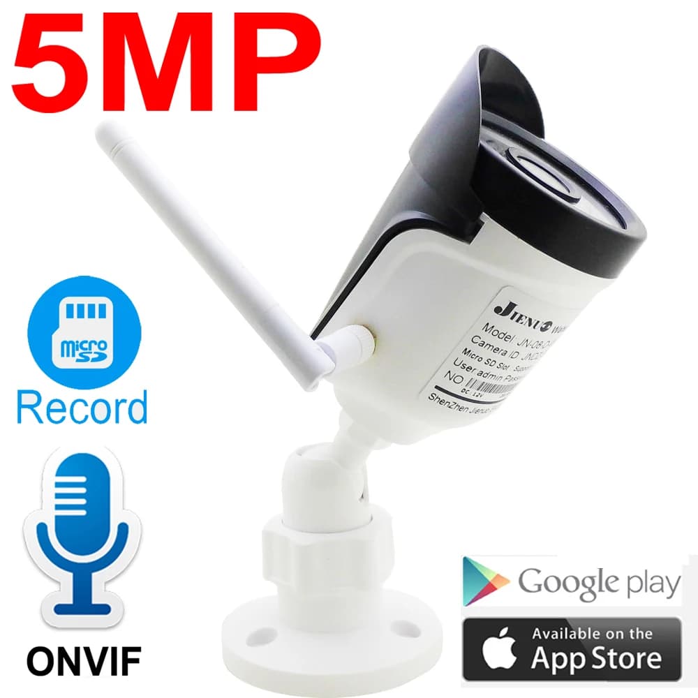 JIENUO 5MP telecamera IP Wireless 1080P Indoor Outdoor impermeabile Audio Cctv sorveglianza di sicurezza IPCam Onvif HD WIfi Net Home Cam