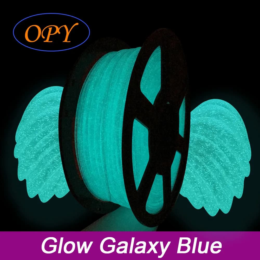 OPY Glow in the dark 3D Printer Filament from 1.75 mm PLA Lighting 1KG 10M 100G for 3D Printing Glow Galaxy Green Purple