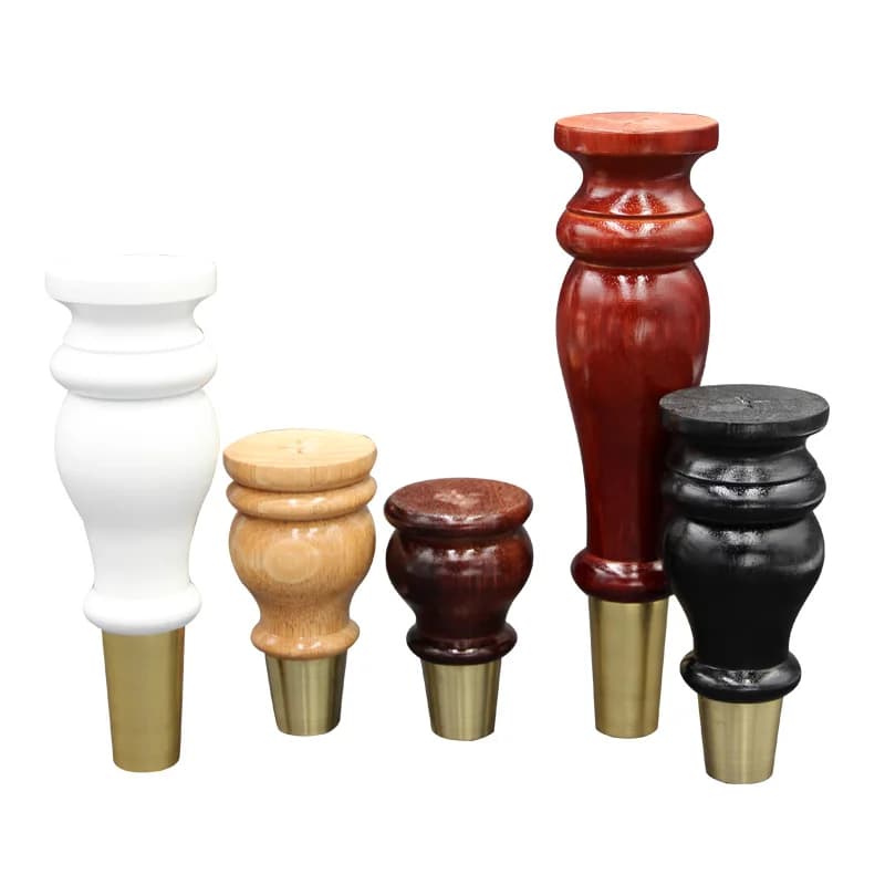 4 pz/lotto divano in legno gambe Cabinet piedi con coperture in oro armadio gamba supporto in legno per mobili mobile TV piede tavolo laterale gamba