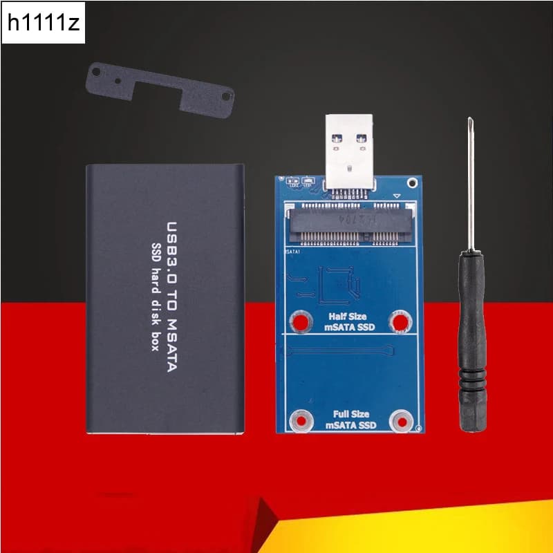 Contenitore per disco rigido mSATA a USB 3.0 scatola per disco a stato solido esterno in lega di alluminio adattatore per custodia mSATA per SSD mSATA 30*30 50*30