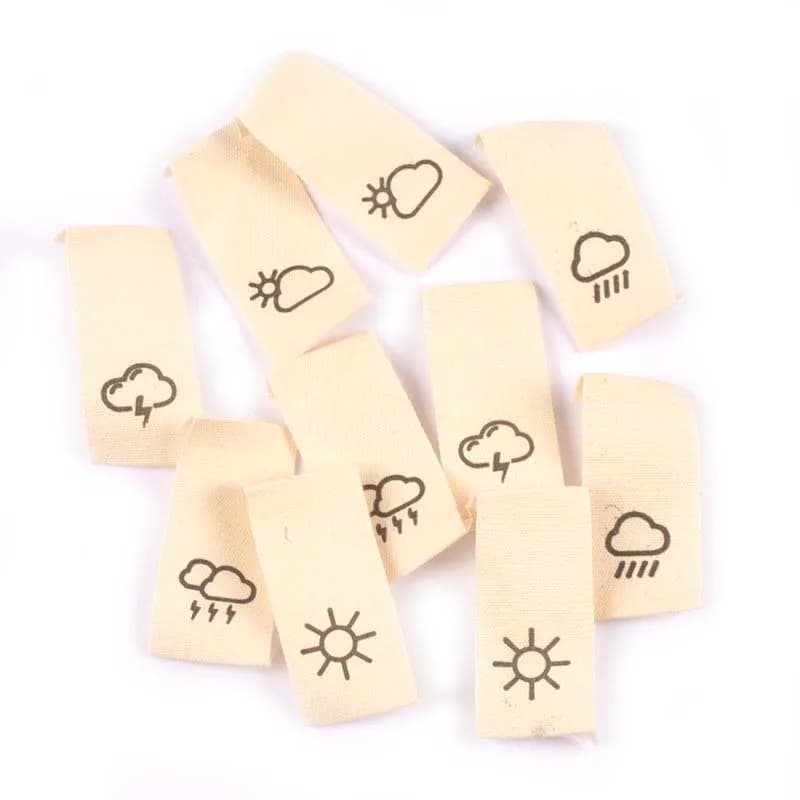 50pcs etichette Beige in tessuto di cotone intrecciato per la cura dei vestiti accessori per indumenti da cucito borse etichette lavabili 42x20mm c2440