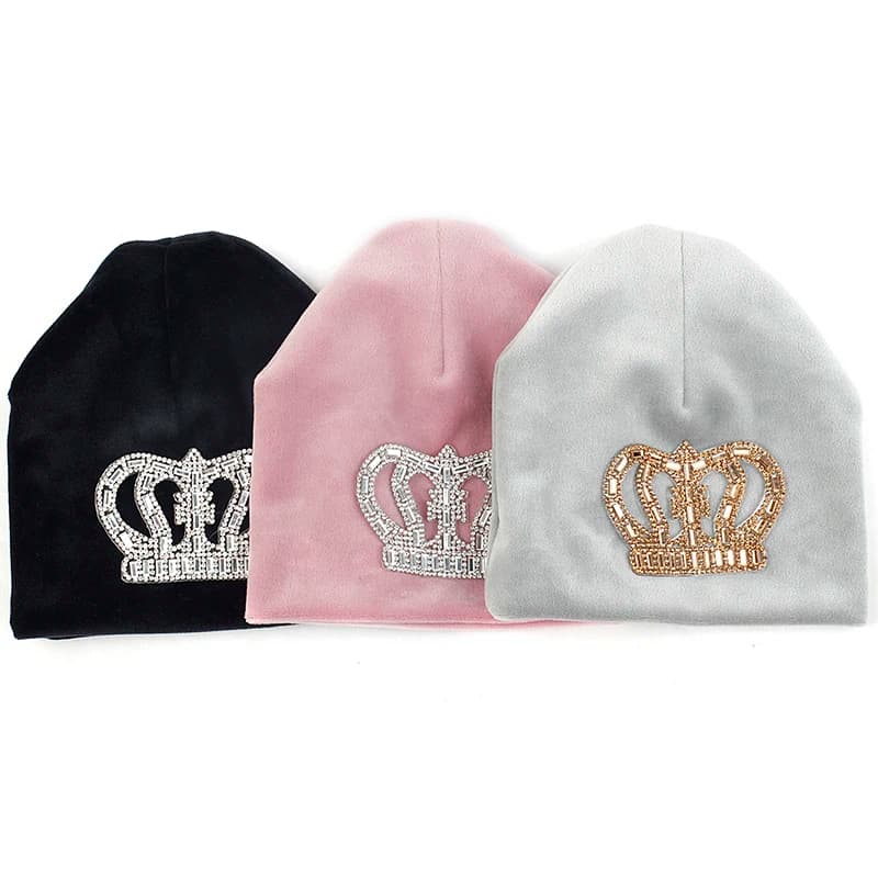 Appena Nato di Inverno Morbido Velluto Del Bambino Delle Ragazze Dei Ragazzi Corona Cappelli Cap Caldo Dei Capelli Del Bambino Accessori per La Fotografia Del Bambino Berretti