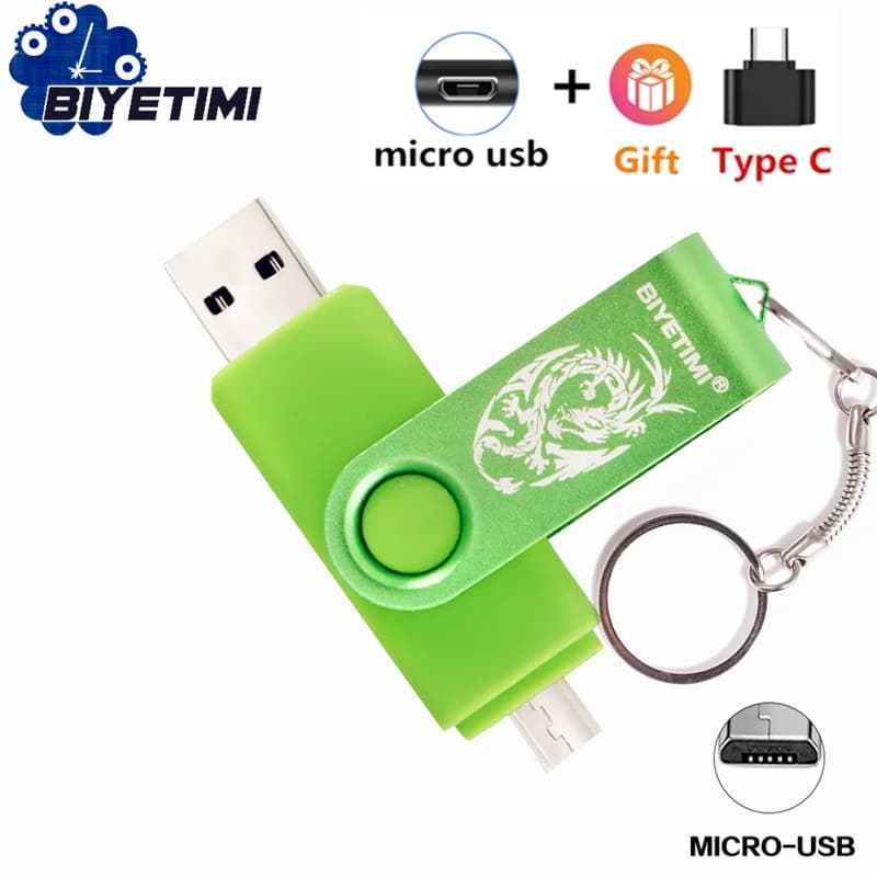 Biyetimi pen drive 32g USB Flash Drive 64gb 16gb doppio uso Android OTG 2.0 Micro USB memory Stick per telefono e pc