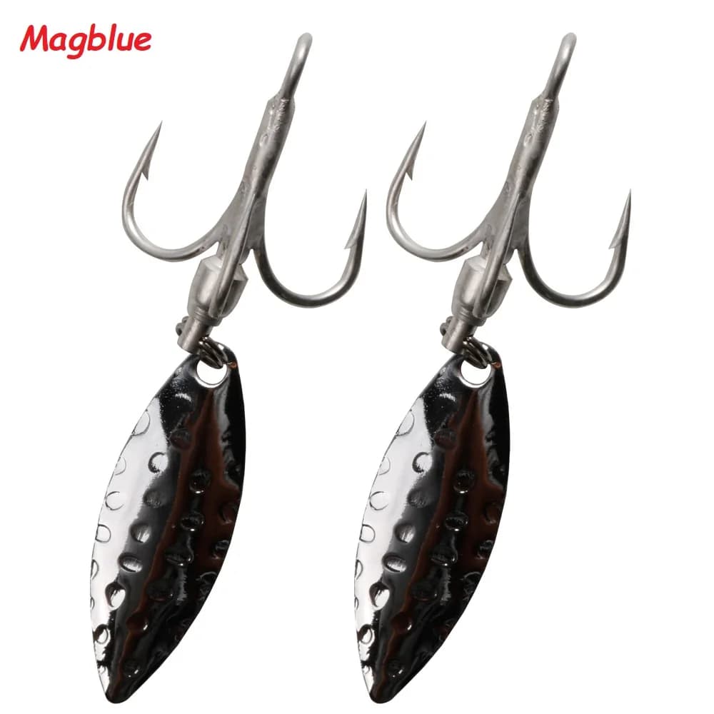 MAGBLUE 1-3 pz/lotto triplo rinforzato pesca Treble Hook riflettente stagno vibrazione rotante paillettes Barb pesca ferro piatto esca