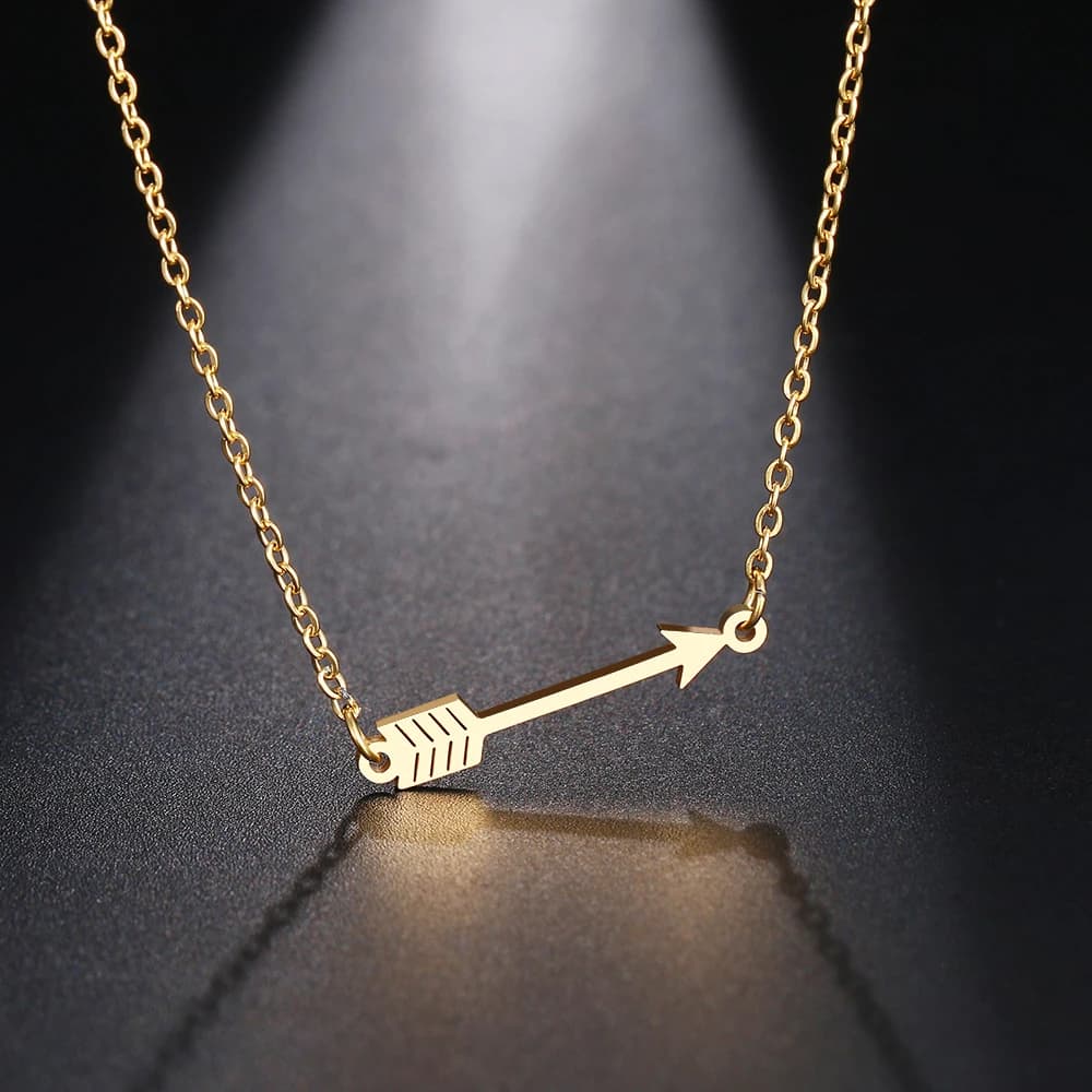 Dotifi in Acciaio Collana in Acciaio per Le Donne Uomo Fortunato Freccia di Amore Del Pendente Del Choker Della Collana di Fidanzamento di Alta Qualityjewelry
