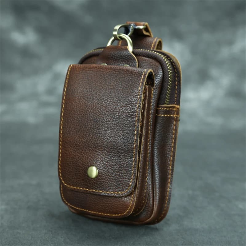 Marsupio Vintage in pelle di cavallo pazzo marsupio da uomo cintura da viaggio in vera pelle marsupi marsupio da uomo piccolo marsupio