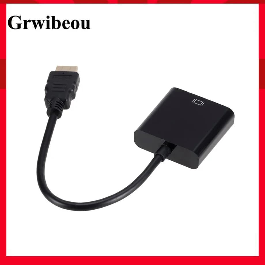 Grwibeou Converter from HDMI to VGA HD 1080P, HDMI Male to VGA Female, Digital Analog for Tablet, Laptop, PC, TV