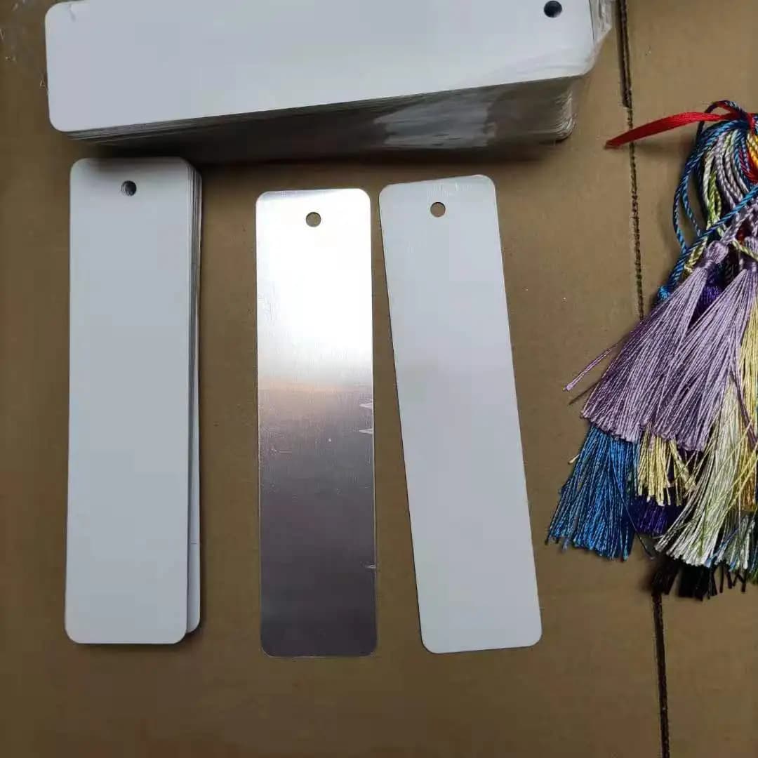 10 pz/lotto sublimazione segnalibro in metallo vuoto per sublimazione della tintura stampa trasferimento fai da te