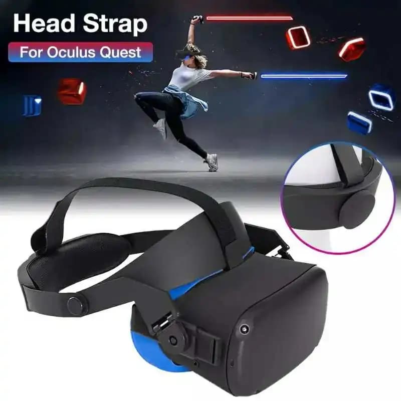 GOMRVR Adjustable halo Strap for Oculus Quest VR Comfort Sponge Pad Strap, Perfect 50: 50 Balance Weight, Relieve Face Squeeze