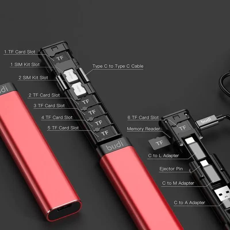 Lettore di schede TF con scatola per cavi dati USB per archiviazione di schede adattatore intelligente multifunzione per iPhone Espandi l'archiviazione del telefono