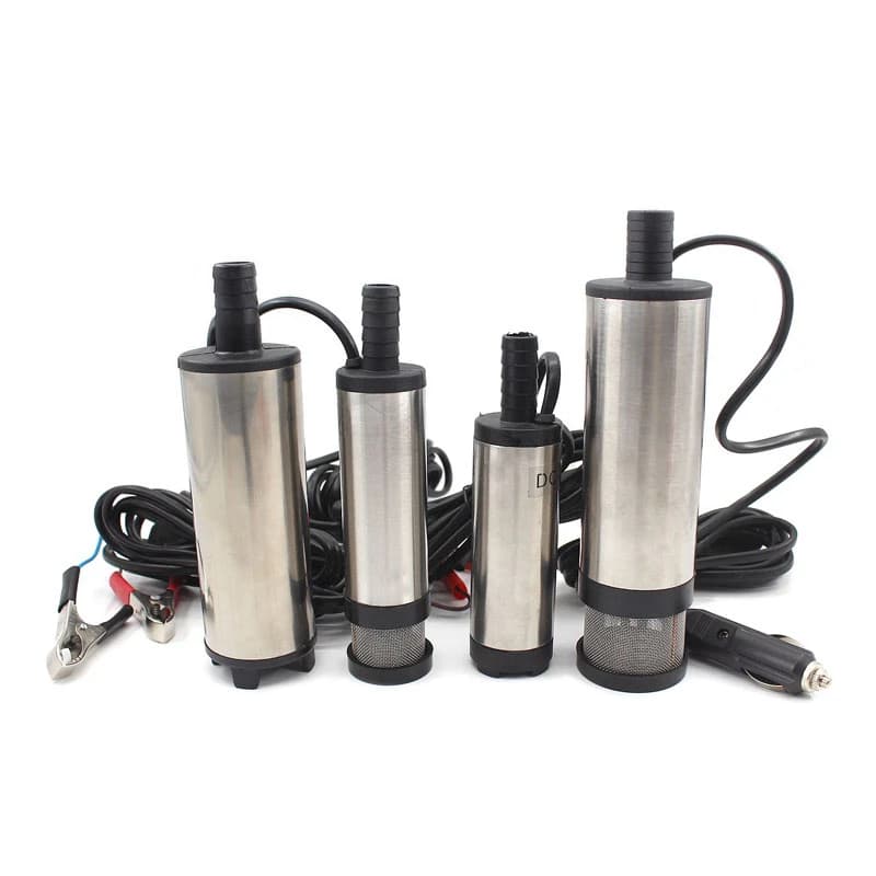 Pompa Elettrica Sommergibile per Olio Diesel DC 12V 24V, Mini Pompa di Trasferimento in Acciaio Inox per Auto, Aspirazione 30L/min