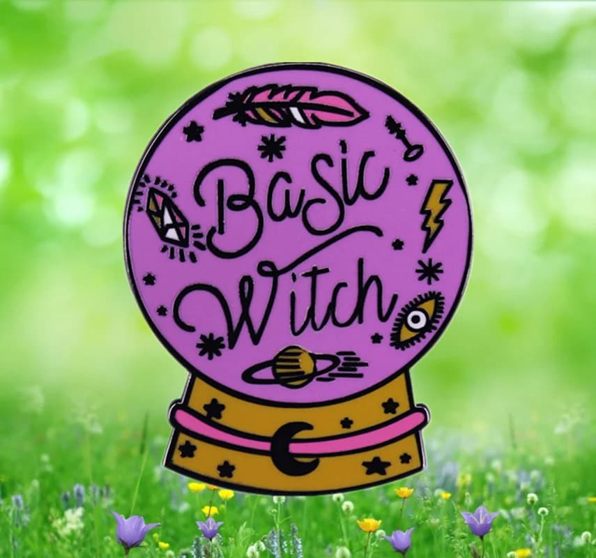 Basic Witch Magic ball feminist enamel pin Astrology Gothic Palmistry Fortune Telling Tarot Cards Psychic Mystic brooch