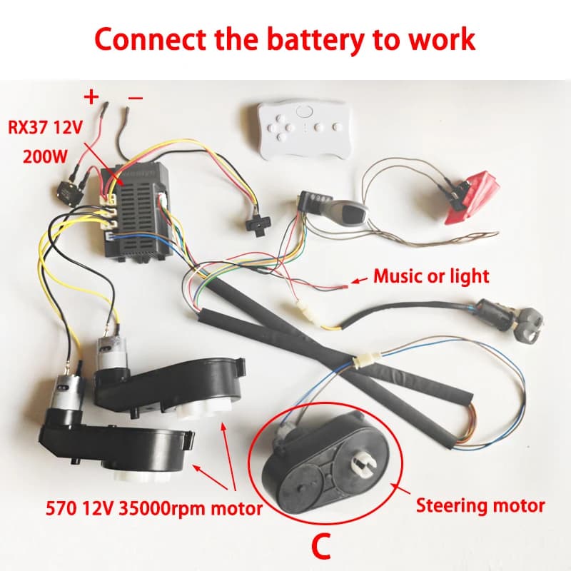 12V 24V Auto Elettrica Per Bambini Accessori FAI DA TE Cablaggio E Cambio Motore, Auto-Fatto Ride on Toys Car Set Completo di Parti