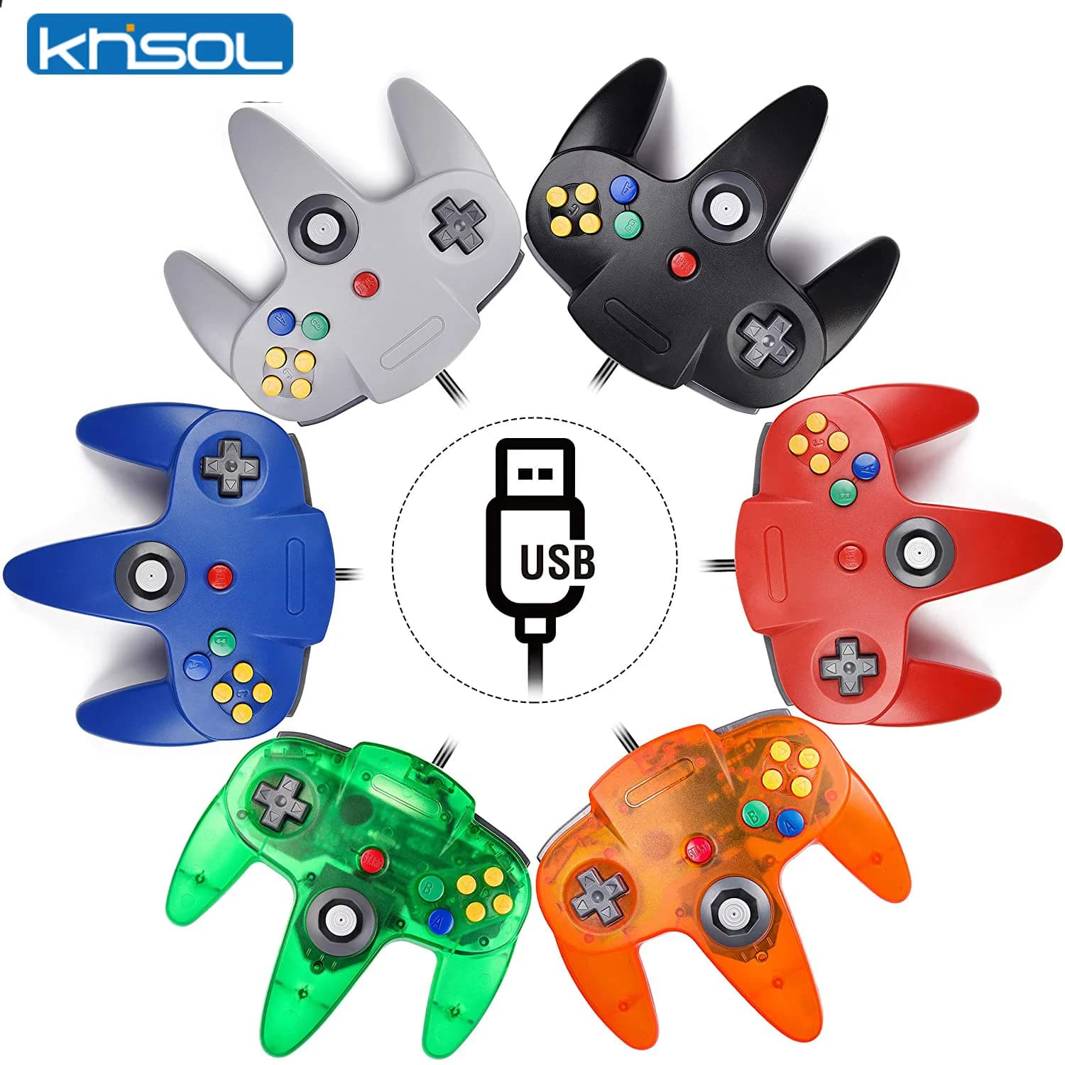 Controller N64 Classico USB cablato remoto Gamepad Joystick da gioco Accessori Classic 64 Console Giochi retrò per Mac Computer PC