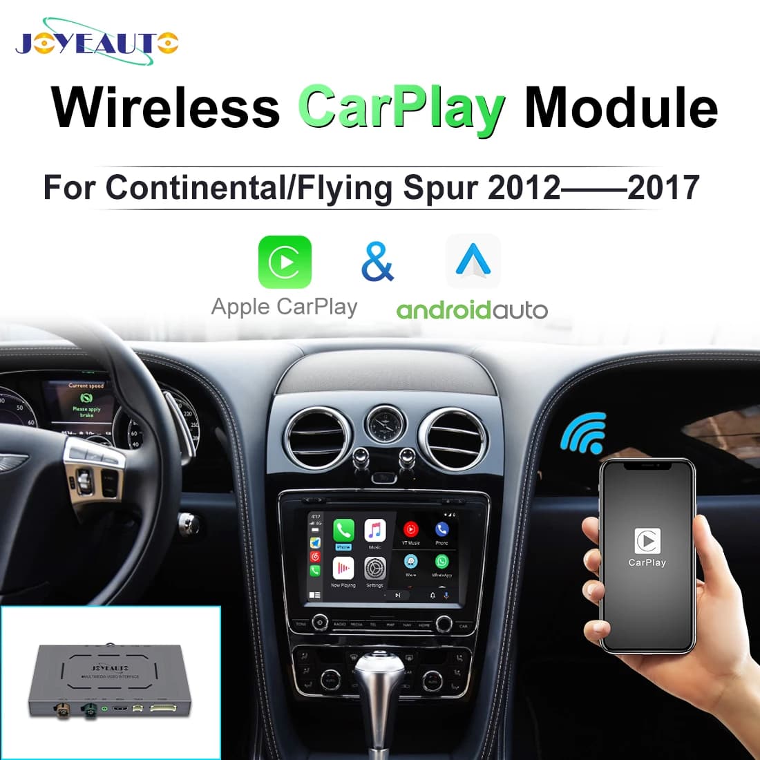 Joyeauto Wireless Apple CarPlay interface for Bentley Flying Spur Continental 2012-2017 Android Auto Mirror-Link Car Play iOS16