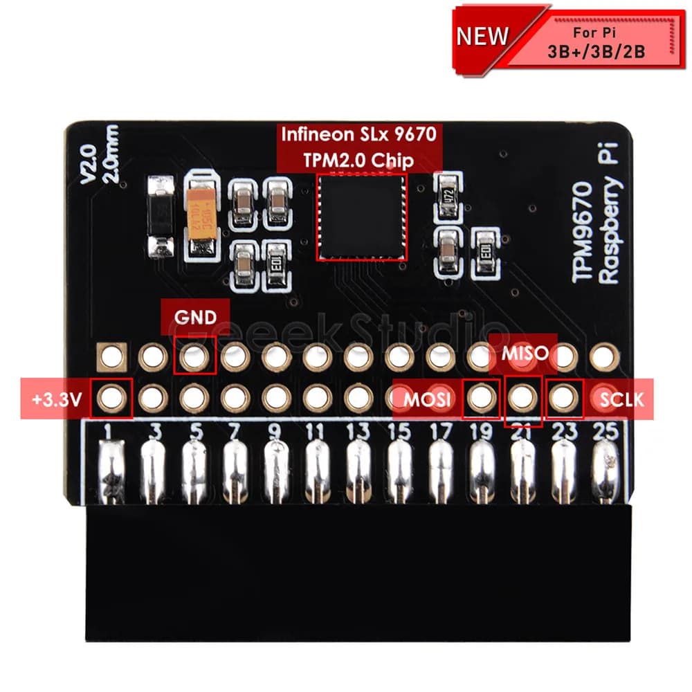 Raspberry Pi TPM9670 module compatible with Windows 10 IoT for RPI 4B/ 3B +/ 3B/ 2B
