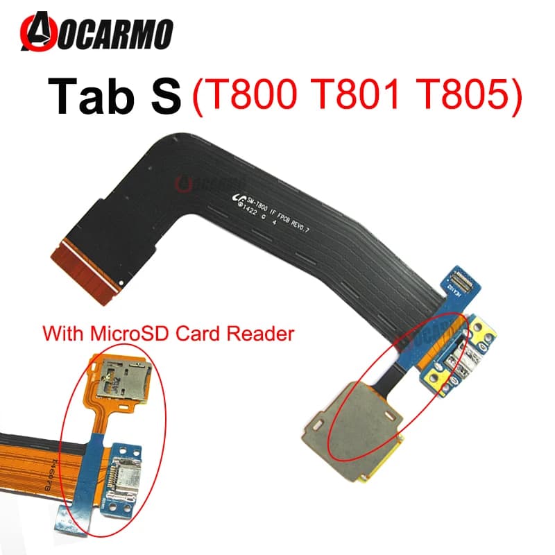 For Samsung GALAXY Tab S 10.5'' T800 T801 T805 USB Charging Dock Port + Micro SD Reader And Main Motherboard Flex Cable Repair
