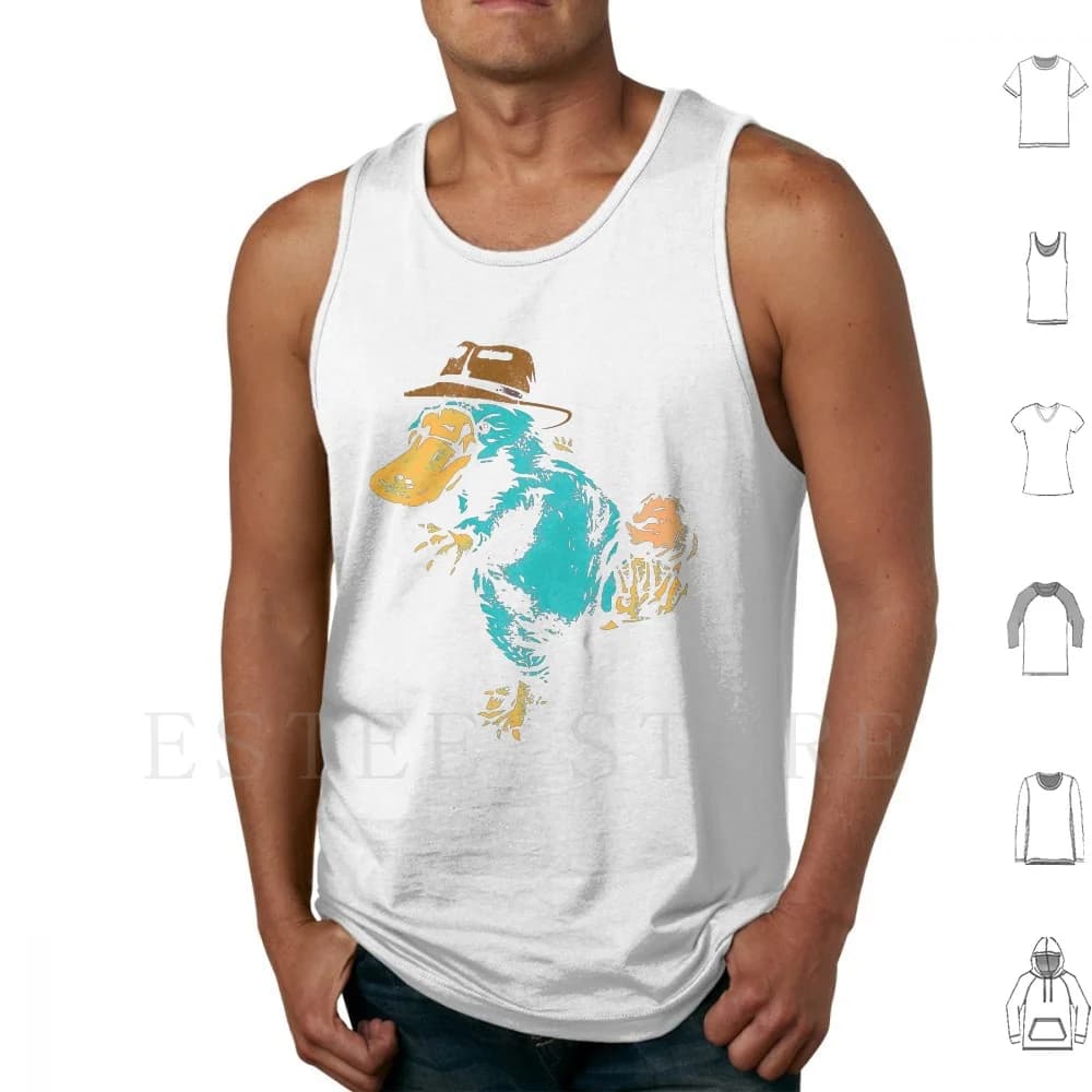 Undercover Monotreme Tank Tops Vest Cotton Realistic Real Life Cartoon Perry The Perry Animal Biology Nature