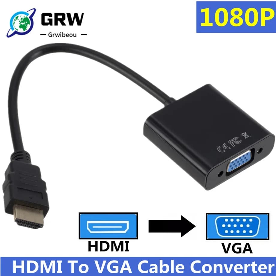 1080P HDMI-compatible with VGA adapter cable digital to analog converter for Xbox PS4 PC Laptop TV Box for HDTV Displayer projector
