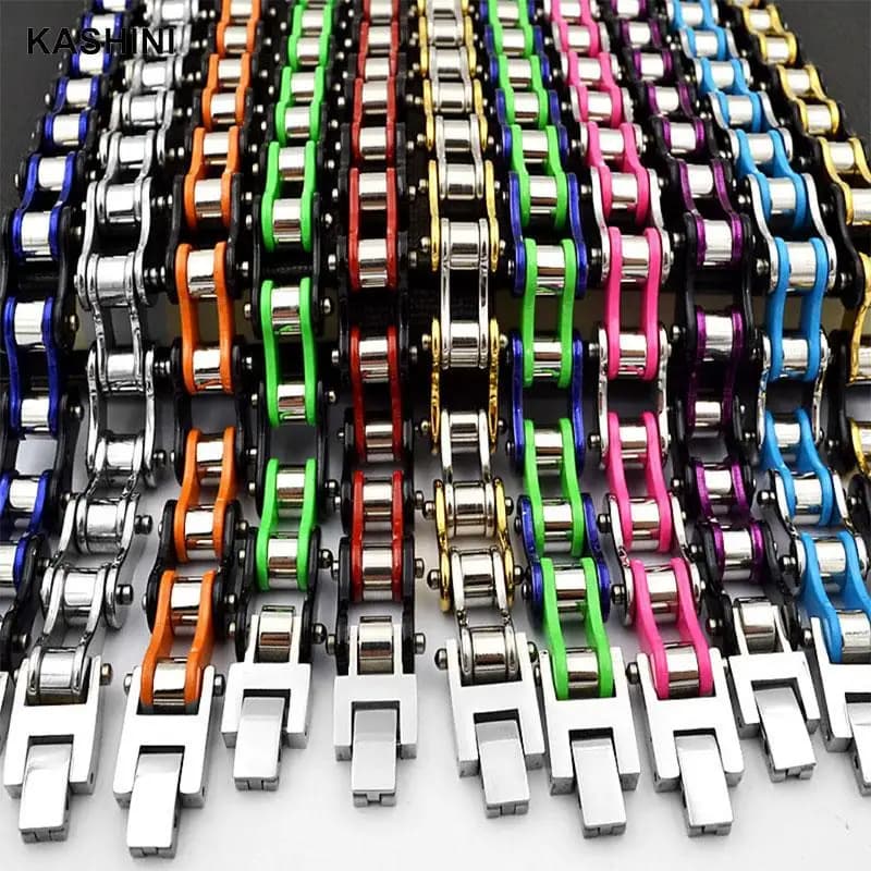 Bracciali da uomo Braccialetti Punk Biker Bicicletta Moto Bracciali a catena multicolore per uomo Gioielli in acciaio inossidabile dropshipping