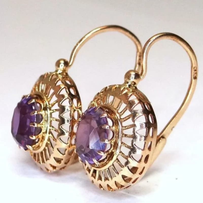 Clip per orecchio con zirconi intarsiati dal design cavo alla moda per le donne Delicato stile etnico rotondo da donna senza orecchini penetranti