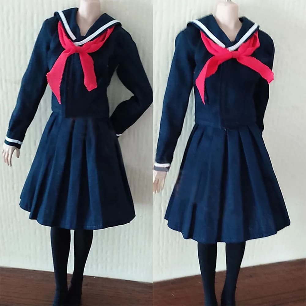 1/6 Soldato femminile Studente Uniforme Vestito da marinaio Abbigliamento Top Gonna Calze per 12 ''Action Figure Body