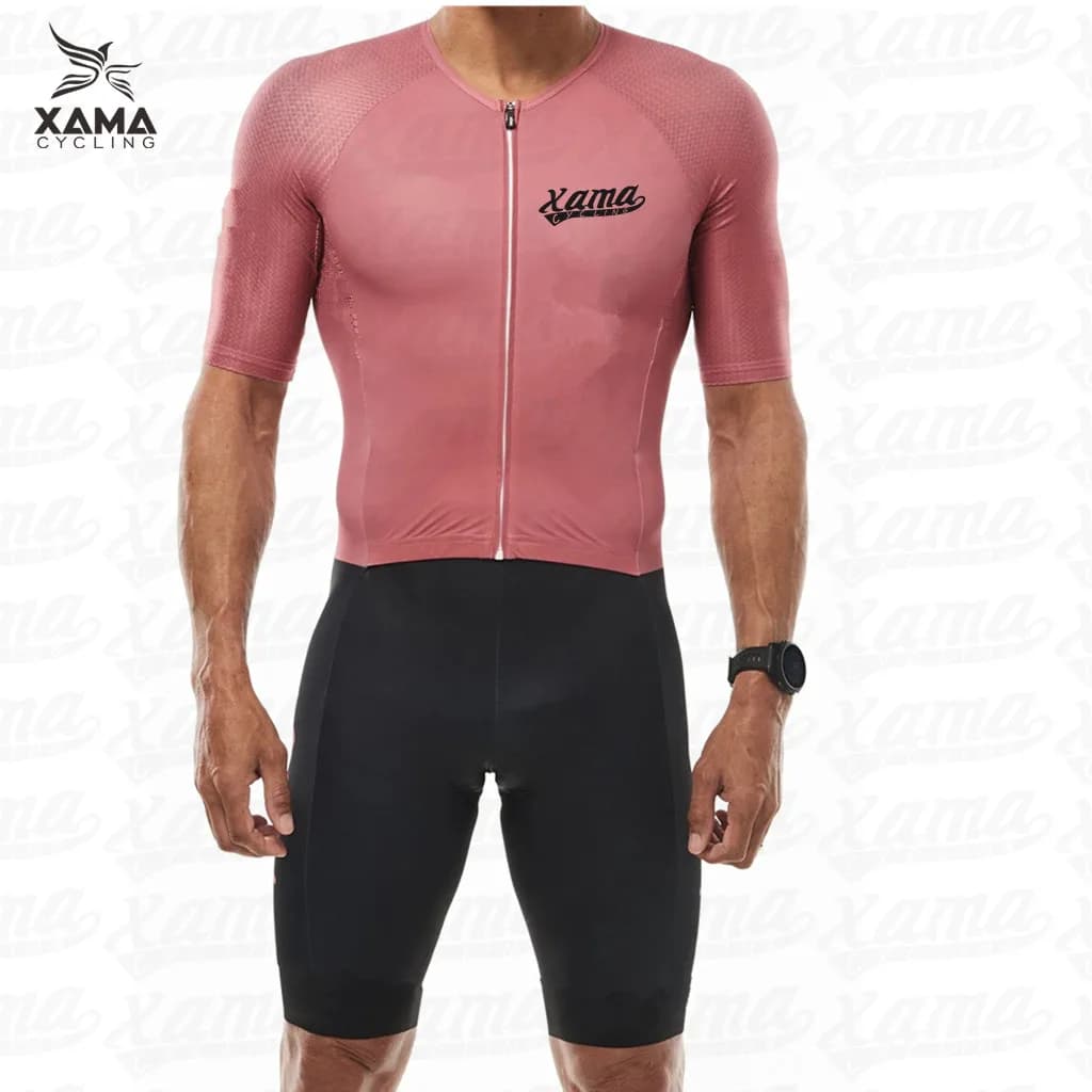 Tuta da Triathlon a maniche corte da ciclismo uomo Xama Mountain Bike asciugatura rapida traspirante equitazione corsa pattinaggio abbigliamento da nuoto