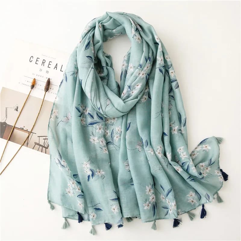 2022 nuova moda estate donna sciarpa fiore della Boemia spiaggia scialli Hijab e involucri foulard femminile Echarpe designer Pashmina Bandana