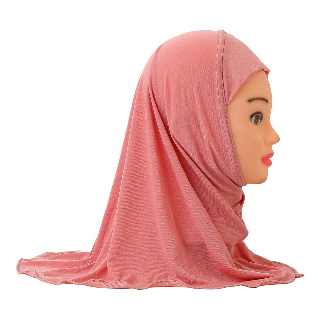 H061 Bellissimo hijab semplice per bambina, cappelli hijab semplici e carini, i berretti da donna possono adattarsi alle ragazze di 2-6 anni