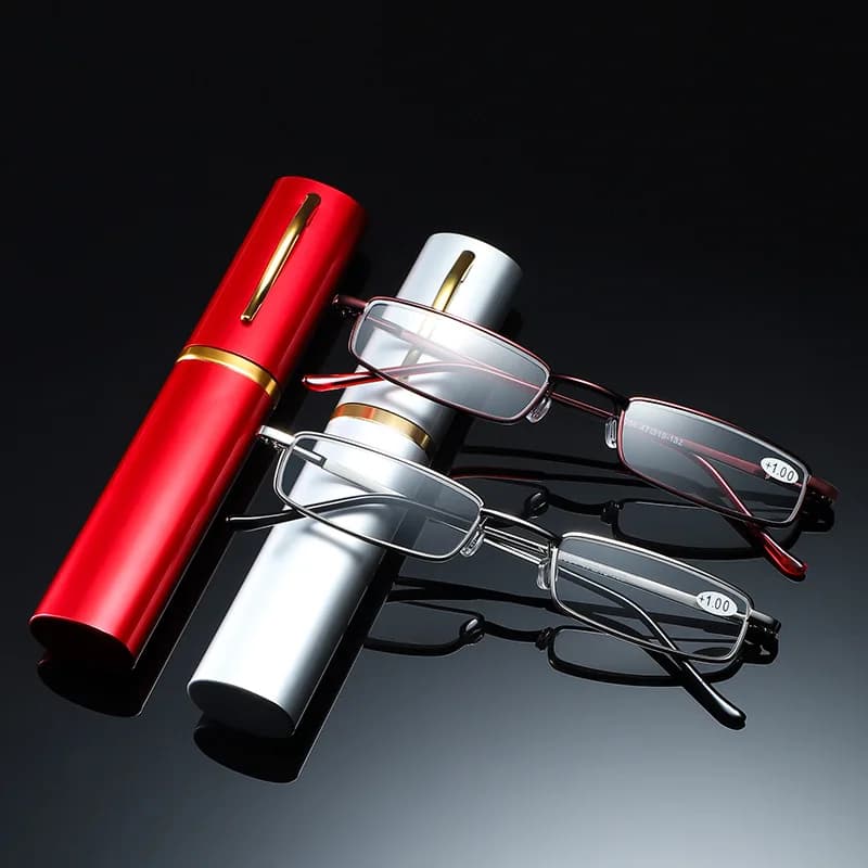 +1.5 2.0 2.5 Reading Glasses Women Men Ultralight Portable Mini Hyperopia Glasses Metal Presbyopia with Diopters with Box