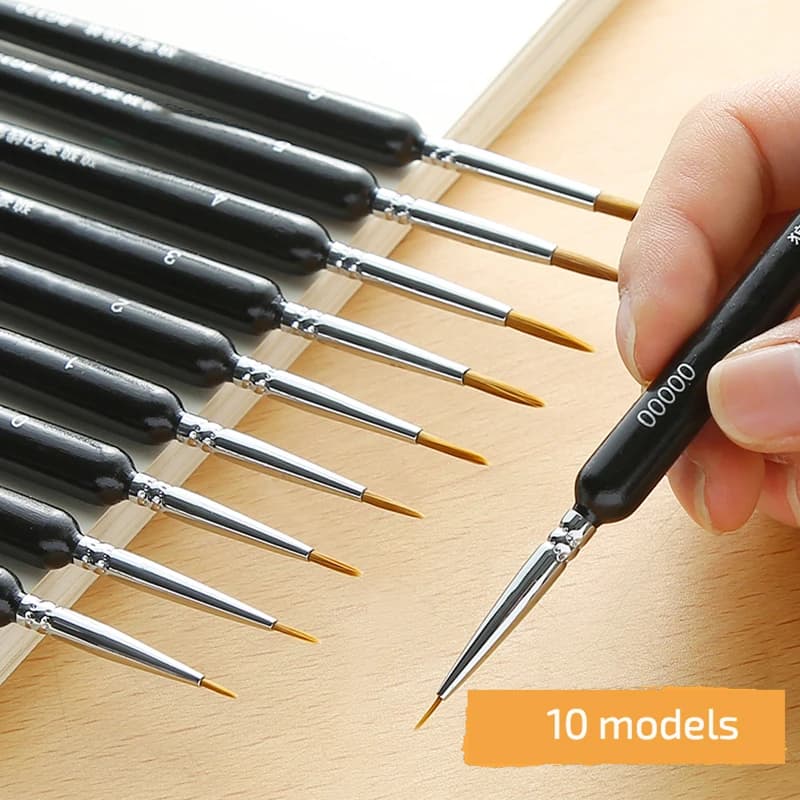 4/5/10 pezzi in miniatura gancio linea penna pennelli pittura d'arte donnola capelli pennello guazzo acquerello pittura a olio artisti dipinti a mano