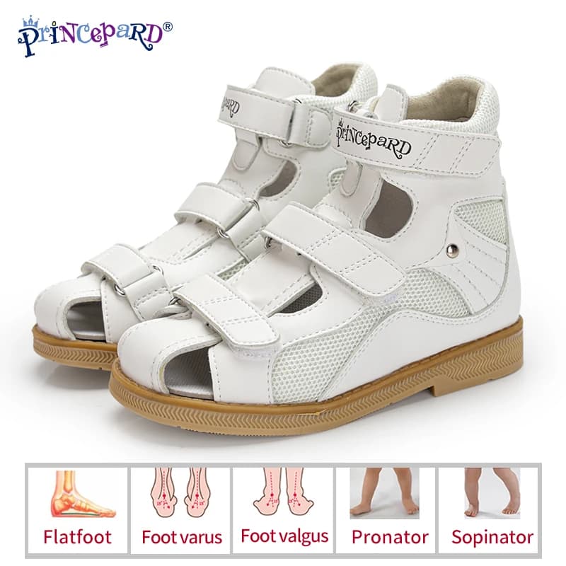 Scarpe Ortopediche in Pelle Princepard per Bambini, Sandali Estivi per Bambini e Bambine, Suola Antiscivolo Ammortizzante e Tallone Thomas