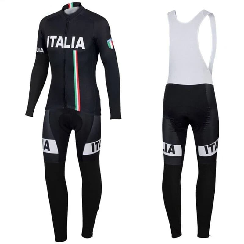 Cycling jersey ITALY long sleeves Set of men Bike clothing Winter or no fleece Clothing Cycling pants GEL Pad