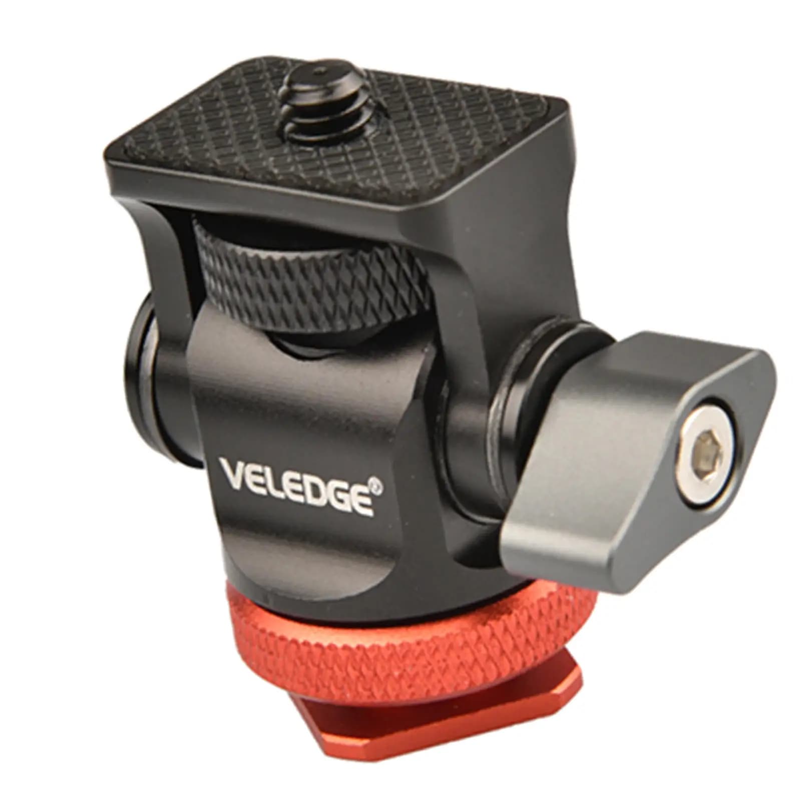 Mini testa a sfera 1/4in connettore filettato a vite Mini Hot Shoe Mount 360 adattatore staffa girevole per Clip fotocamera treppiede Monitor