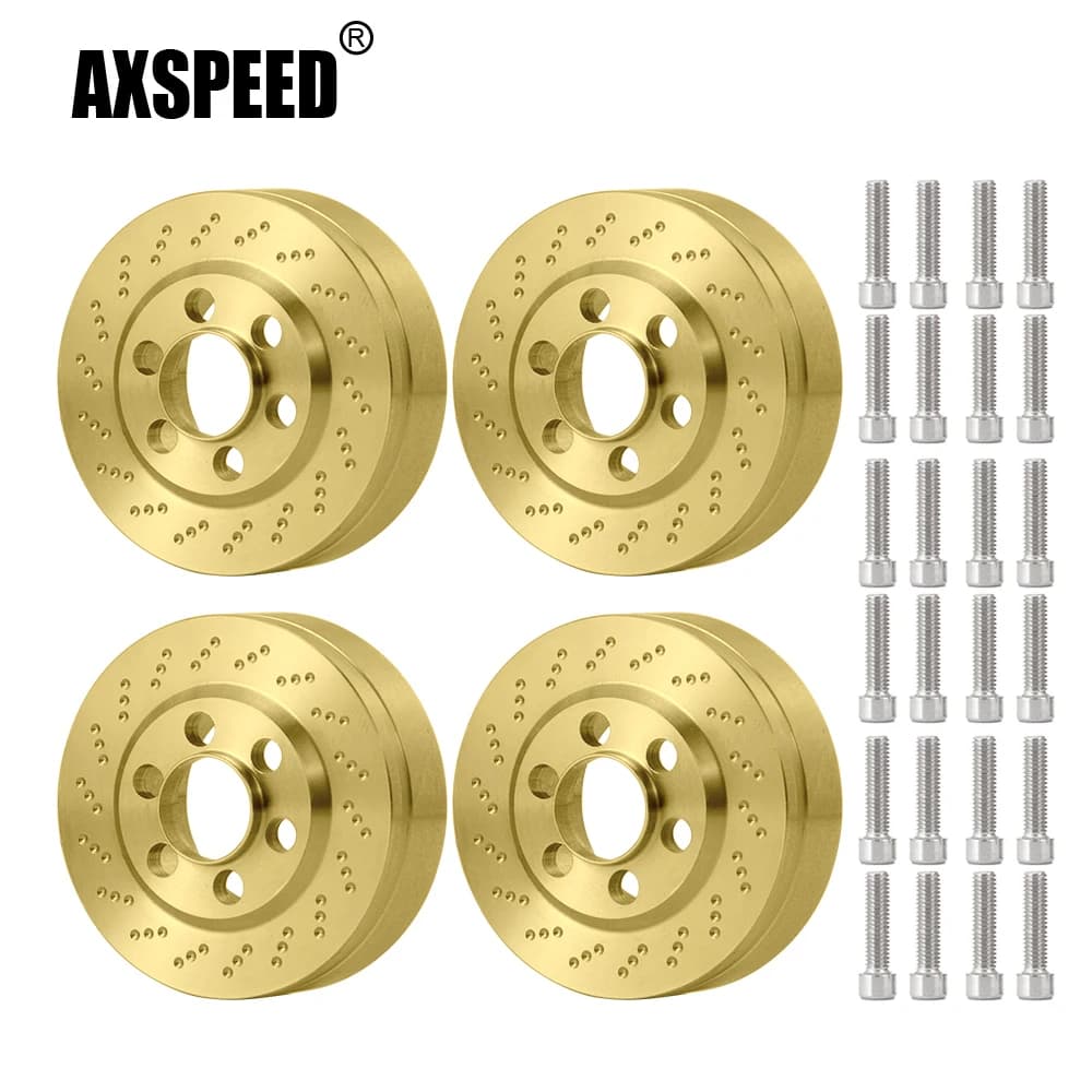 AXSPEED 2 pezzi contrappeso interno in ottone per auto RC 1.9 2.2 pollici cerchione TRX4 Axial SCX10 Wraith accessori
