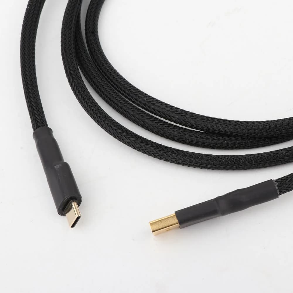 Preffair Premium X401 AC USB Type-C to USB-A 2.0 Male Charger Cable Silver Plated OFC Flexible Fast-Charging Cable