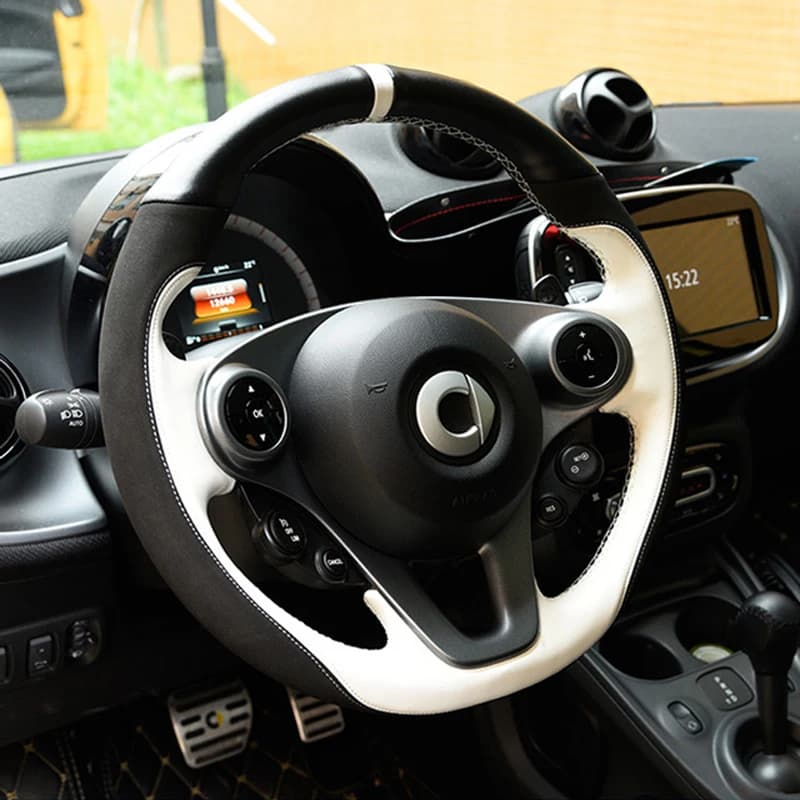 Hand sewn leather cover for car, protective cover for Smart 453 Fortwo Forfour, interior car accessories