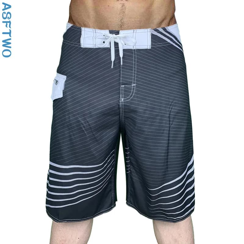 Men's Striped Surfing Shorts, Beach Wear, Swimming Shorts, Sport, Running, Fitness Shorts, Beach Pants, Summer Beach pants