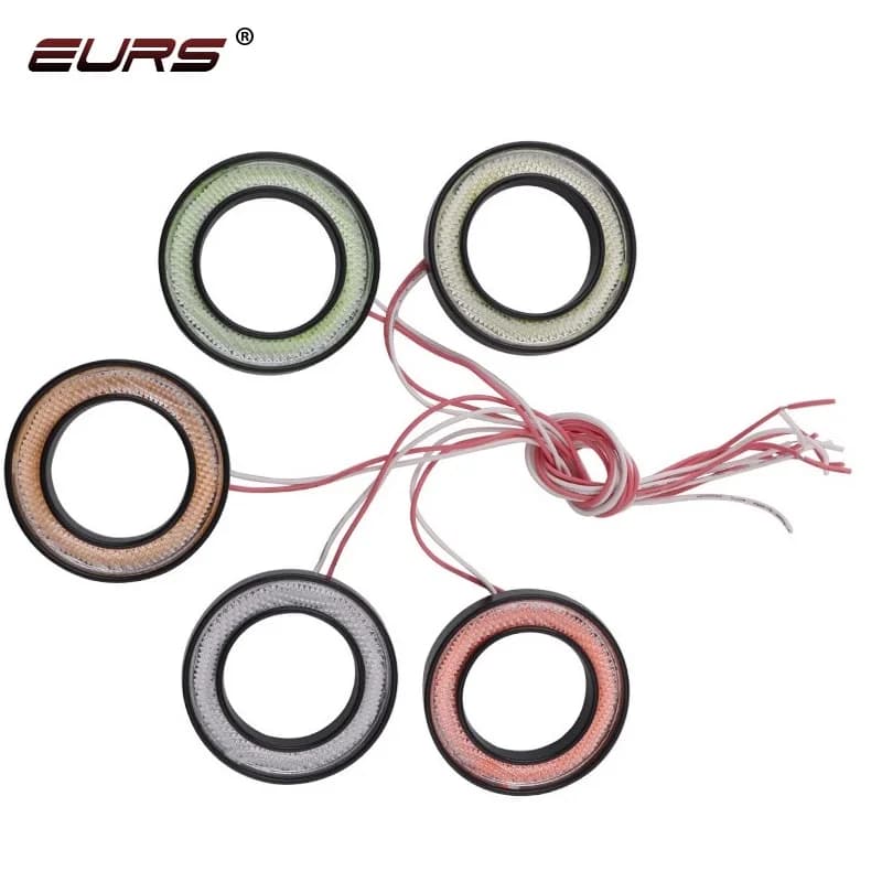 2 Pezzi Lampadine LED Angel Eyes, Anelli Luminosi Halo, Luci Diurne per Auto 64mm 76mm 89mm, Luci DRL, Fendinebbia, Luci Decorative