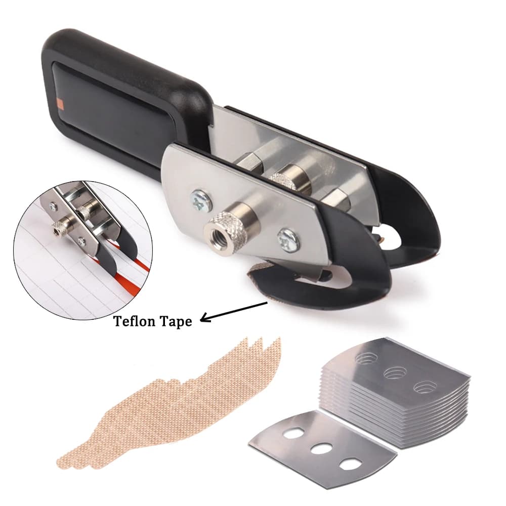 EHDIS taglierina in PTFE con involucro in vinile a doppia testa con lama in metallo da 10 pezzi carta da parati in lamina di carbonio che copre lo strumento del coltello da taglio dell'autoadesivo della pellicola